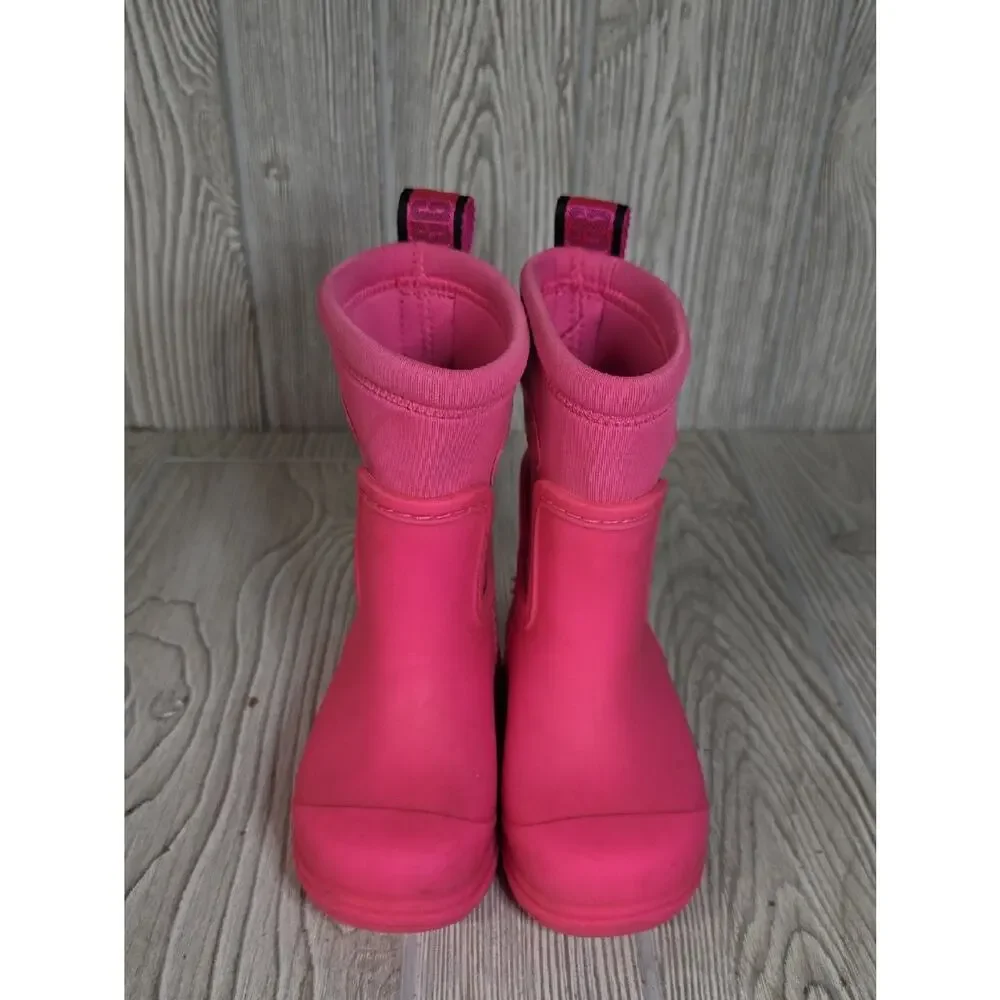 UGG Droplet Mid Waterproof Taffy Pink Rain Boots Kids Toddler Size  8